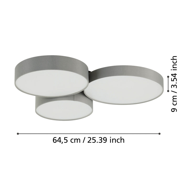 EGLO connect Deckenleuchte Barbano-Z LED dimmbar grau 60,5x56,5cm Smart Home - 9008606274208