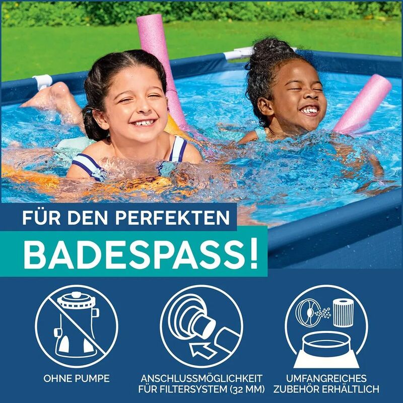 Bestway 7'3" X 59" X 17" Steel Pro Frame Pool, Grey - 6941607327951