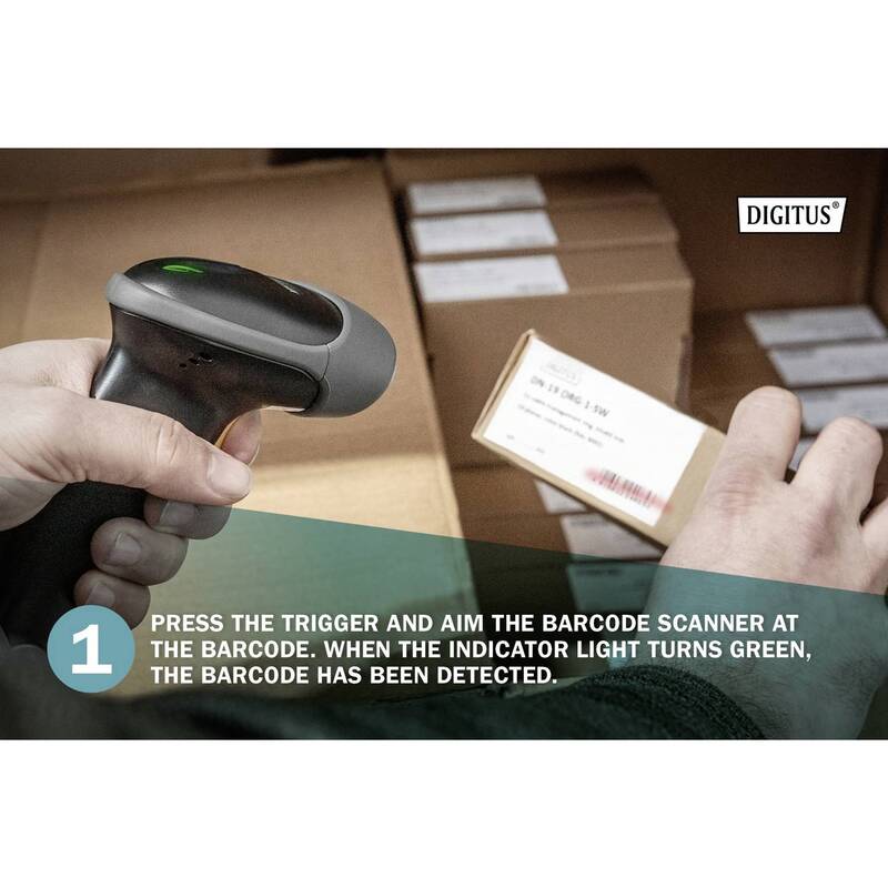 Digitus DA-81001 Hand-Scanner 1D Barcode USB IP54 200 Scans/s für Handel Indu... - 4016032473633