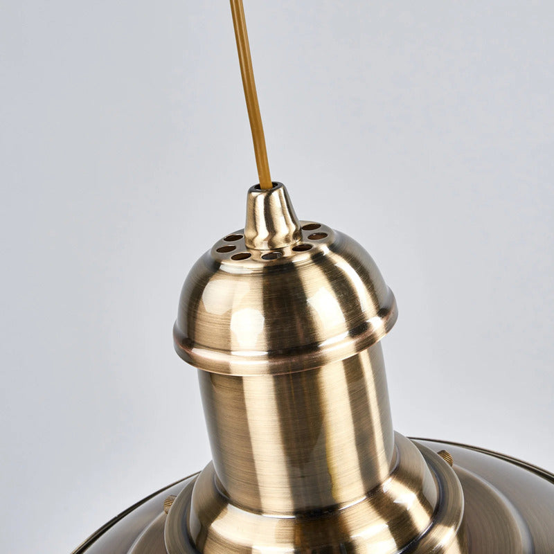 Searchlight Hängeleuchte Fisherman Ø32cm dimmbar Altmessing Pendelleuchte Lampe - 5013874201195