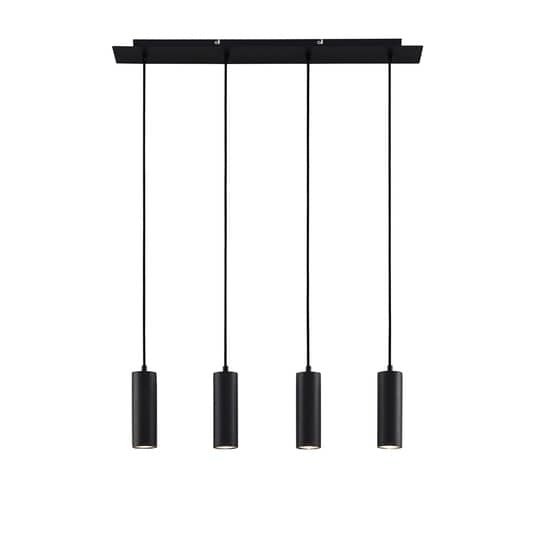 Lindby Joffrey Hängeleuchte vierflammig schwarz Deckenlampe Pendelleuchte GU10 - 12753289719117