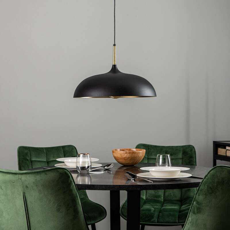 Euluna Pendelleuchte Pendellampe Lampe Leuchte Deckenlampe Lincoln, schwarz/gold - 5902693778981