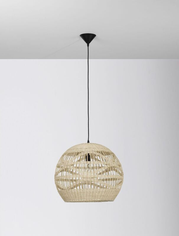 Nova Luce Pendelleuchte Hängeleuchte MARLO Rattan LED Beige 205x48cm SIEHE TEXT - 5212017438812