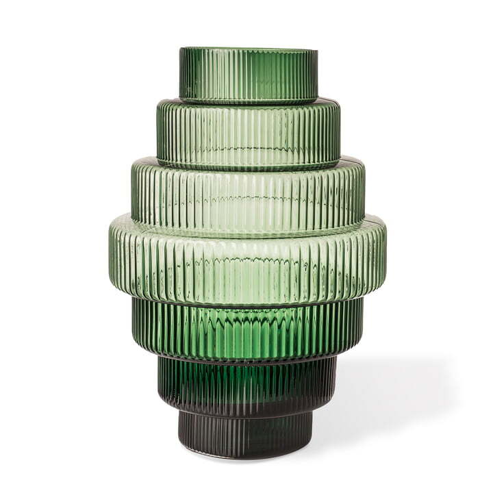 Pols Potten Steps Vase Tischvase Blumenvase Dekovase Glasvase Glas Deko L grün - 8718142061620