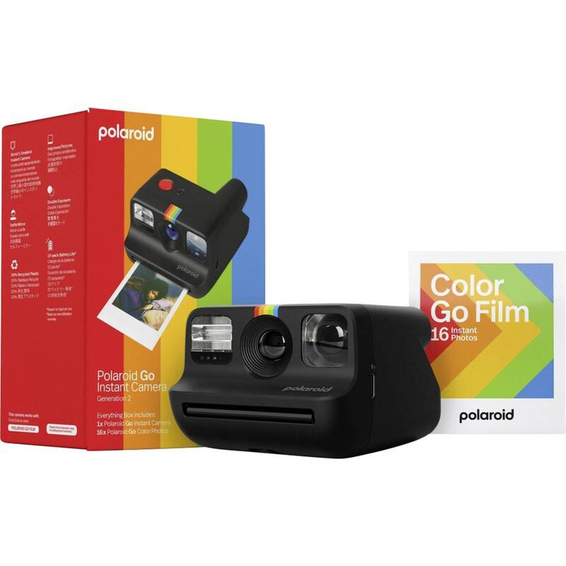 Polaroid Sofortbildkamera Everything Box Polaroid Go Gen2 Schwarz mit Blitz 440g - 9120096775550