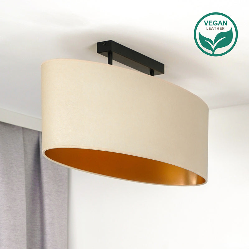 Envostar Deckenlampe Idun hellbeige 80cm Naturmaterial vegan Deckenleuchte Spot - 4251911790207