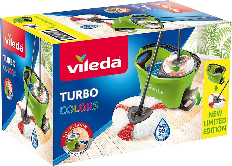 Vileda Wischmop Set Turbo Easy Wring & Clean incl. Powerschleuder Fußpedal g997 - 4023103205161
