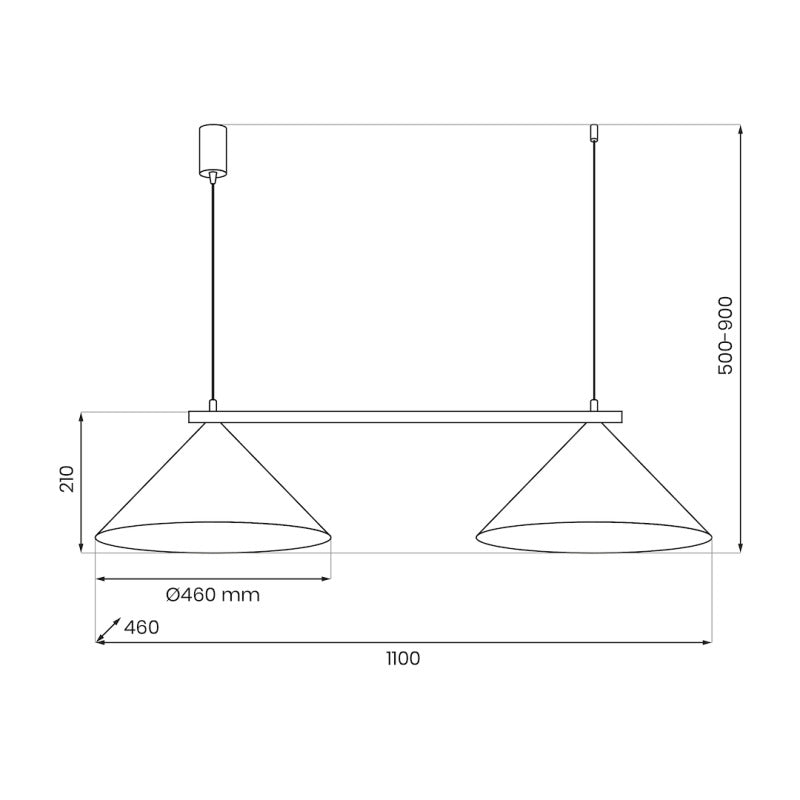 Milagro Hängeleuchte CAPITAL 2x GX53 schwarz höhenverstellbar 500-900 mm - 5902693709428