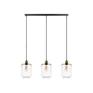 B-Ware Hängelampe Tube 3-flg Lampe Leuchte Hängeleuchte Deckenlampe 3-flg rauchglas
