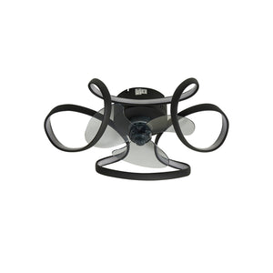 B-Ware Lindby Deckenleuchte Ventilator Lomata LED dimmbar Lampe schwarz Ø60cm 23cm