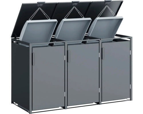 Konsta Mülltonnenbox Mülltonnenbox anthrazit für 3 x 240l Mülltonnen - 4306516693573