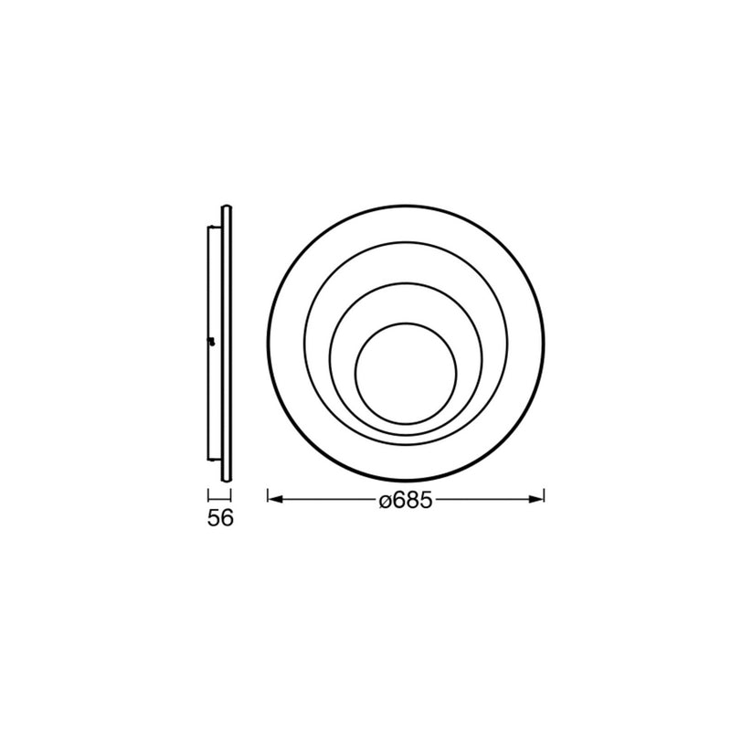OSRAM LED-Deckenleuchte Lampe ORBIS SPIRAL ROUND weiß Stahl Leuchte Ø69cm848 - 4099854450464
