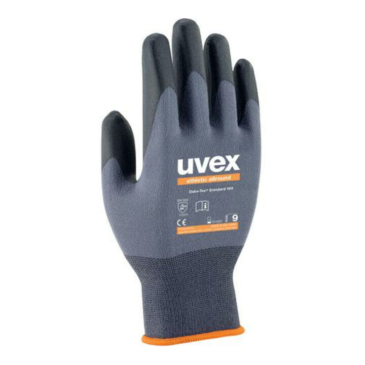 Uvex Montagehandschuhe Schutzhandschuhe Arbeitshandschuhe Größe 9 grau 12 Paar - 4048612059043