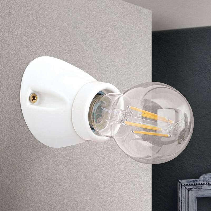ORION Wandleuchte Frost Keramik E27 extern dimmbar 60W Retrolook weiß - 9003090270064