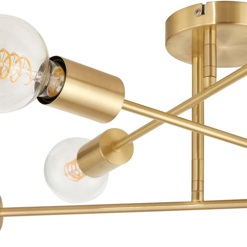 Lindby Deckenleuchte Aloria 6-flammig LED Lampe gold dimmbar Metall 55x55cm - 4251911771305