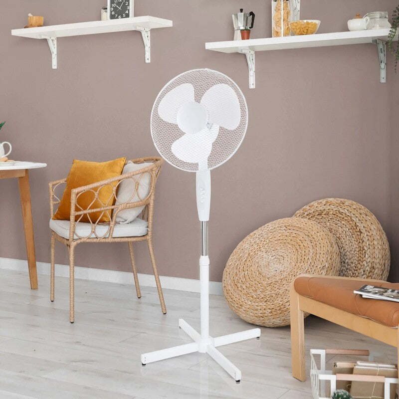 Standventilator Weiß 40cm 120cm Neigungswinkel justierbar mobile Luftzirkulation - 4007873703652