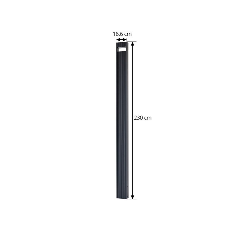 Lucande LED-Außenleuchte Tavion Gartenlampe 230cm Lampe anthrazit Aluminium IP65 - 4251911785289