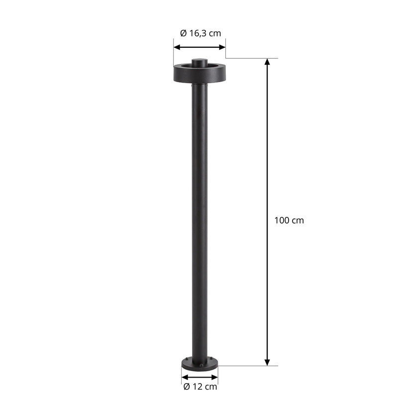 Lucande Wegeleuchte Nirella LED Gartenlampe Pollerleuchte schwarz 100cm IP65 CCT - 4255830911699
