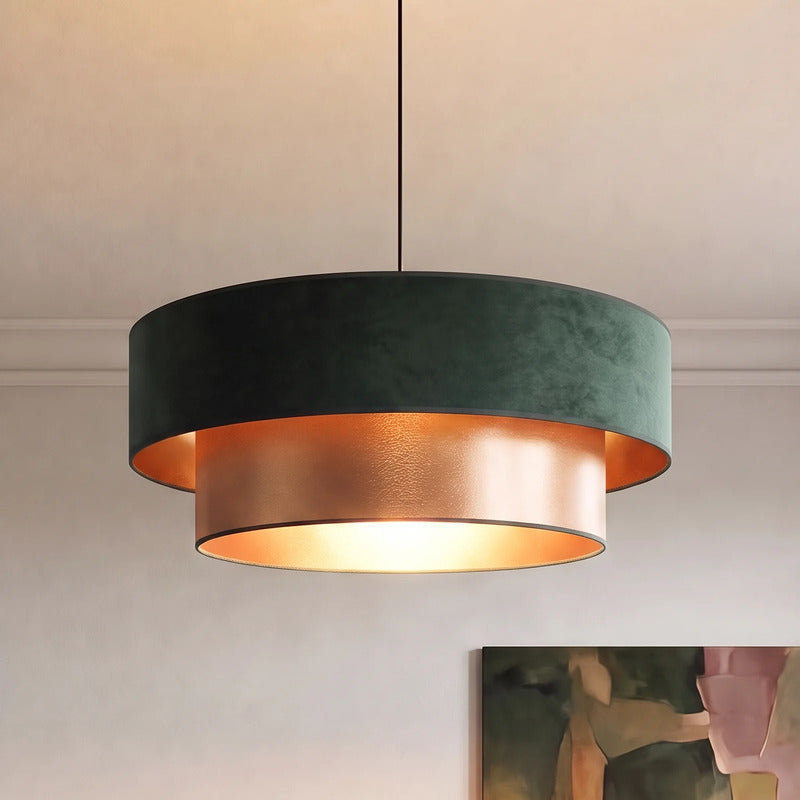 Pendellampe Dorina grün gold E27 Hängelampe Pendelleuchte Lampe Ø60cm 23cm - 0000010059333