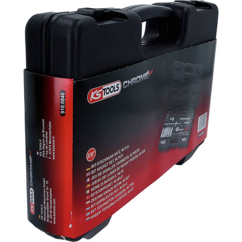 KS Tools Steckschlüsselsatz 3/8'' 46-teilig Chrom-Vanadium FlankTraction Set - 4042146100226