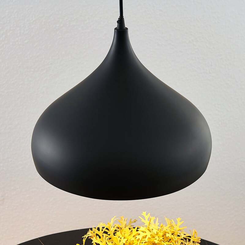 Lindby Hängelampe Hängeleuchte Ritana LED Pendelleuchte Lampe schwarz-gold Ø31cm - 4251096559866