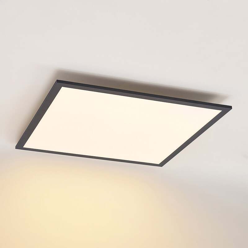 Lindby Deckenlampe Nelios LED Lampe dimmbar schwarz 62x62cm CCT 2900 Lumen - 4251911739206