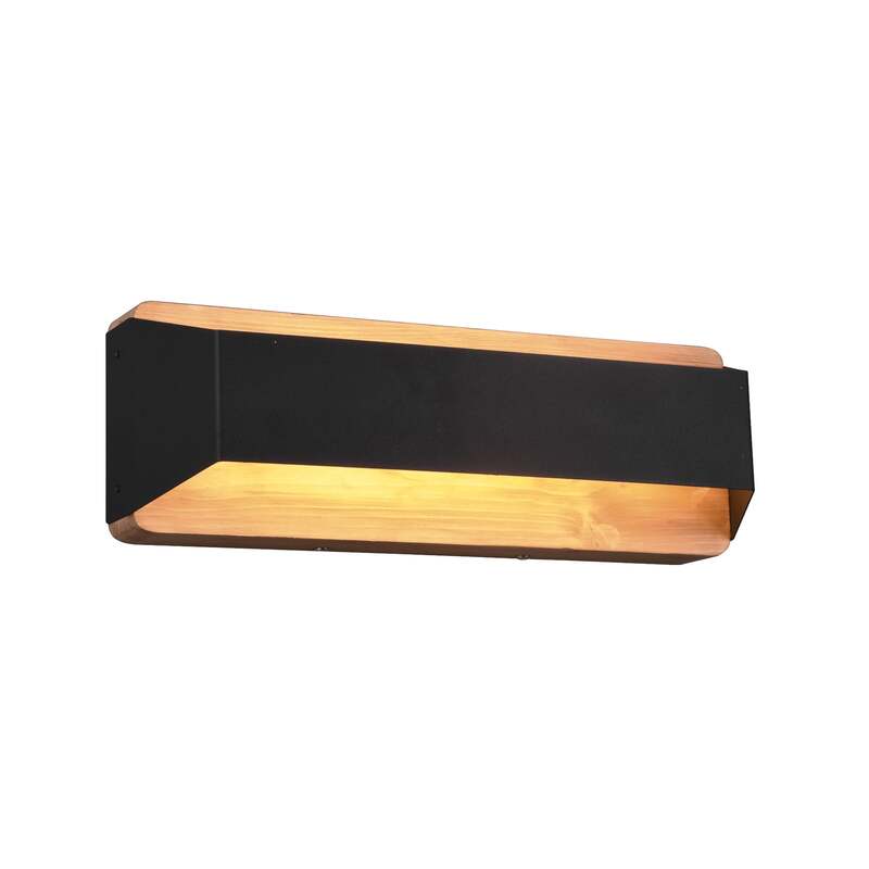Wandleuchte Wandlampe Trio Lighting Arino LED schwarz matt Metall Holz dimmbar - 4017807502787