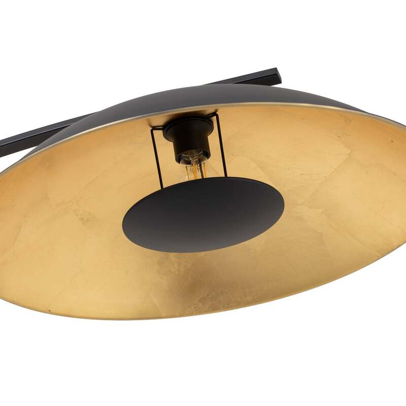 Lindby Bogenstehlampe Stehleuchte Emilienne schwarz goldfarben Wohnzimmer La574 - 4251096592771