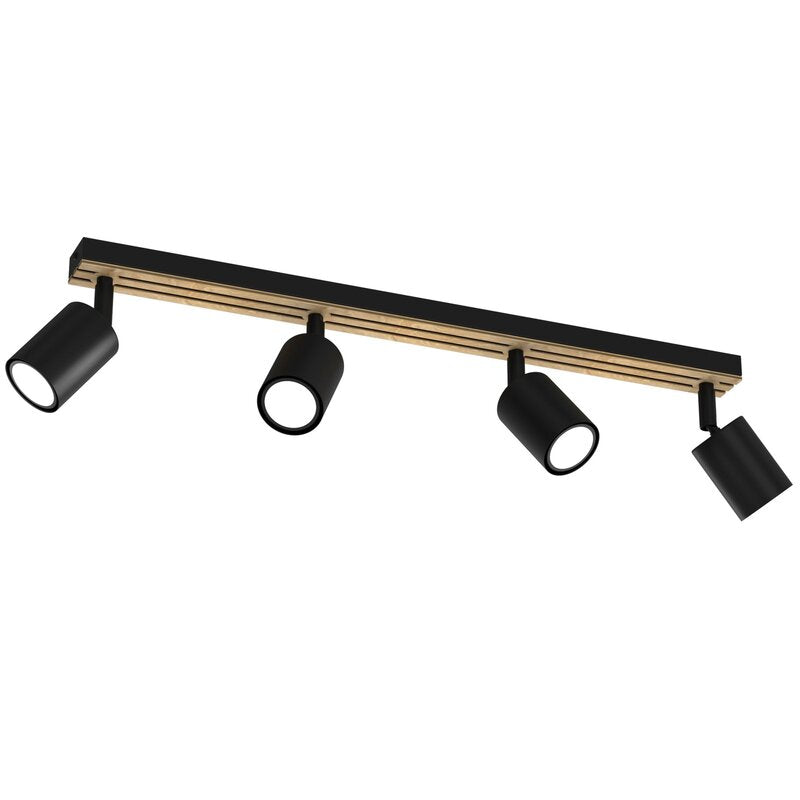 Envostar Tino Deckenspot vierflammig schwarz Holz Deckenlampe Deckenleuchte S66 - 4251911782769