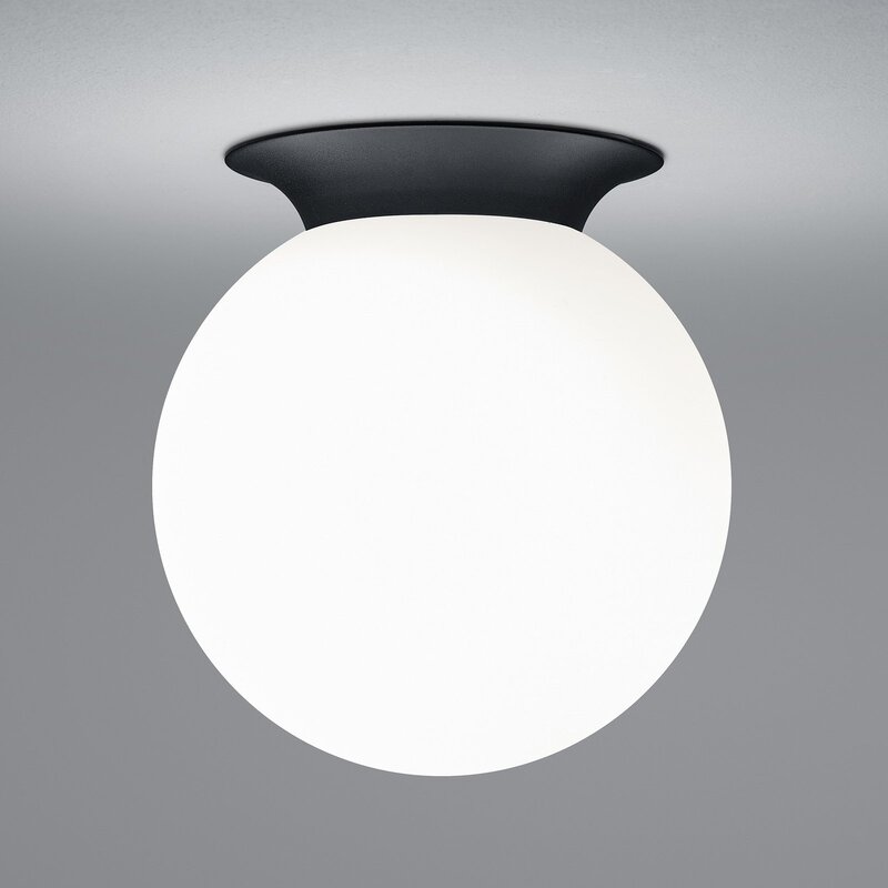 HELL Deckenleuchte Lampe Blob Kugelschirm Opalglas schwarz Ø 20 cm E27 - 4045542230375