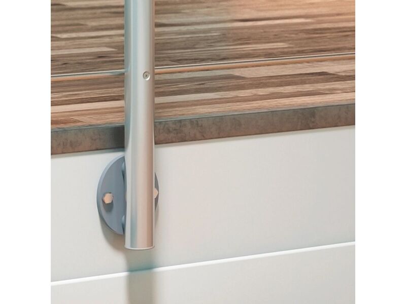 Dolle Geländer-Set Aluminium 150cm witterungsbeständig Handlauf Edelstahl grau - 5708580947603