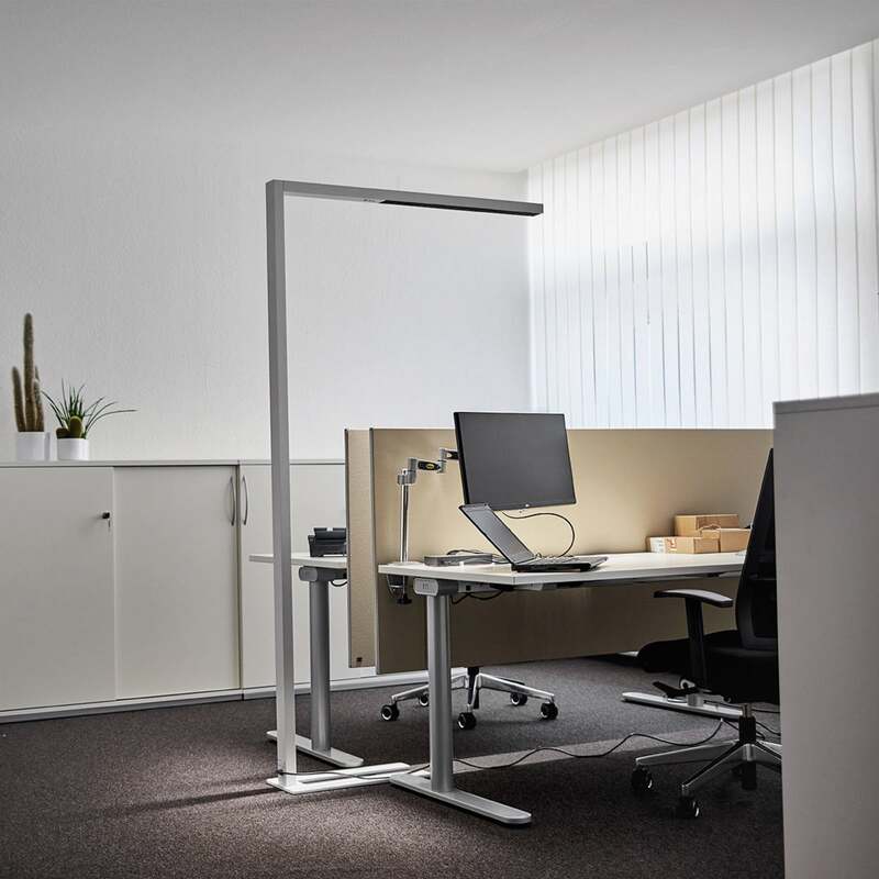 Arcchio LED Office Floor Lamp Jolinda, White, Metal, Sensor - 4251096542424