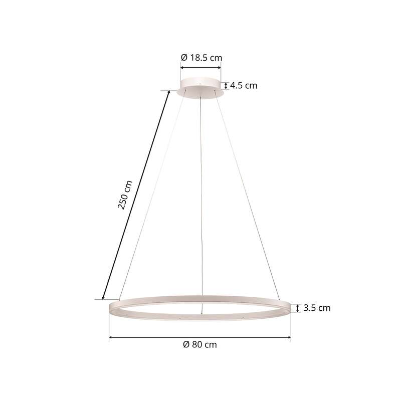 Arcchio Pendelleuchte Hängelampe LED Albiona Weiß Acryl Metall Baldachin 80cm22 - 4251911750454