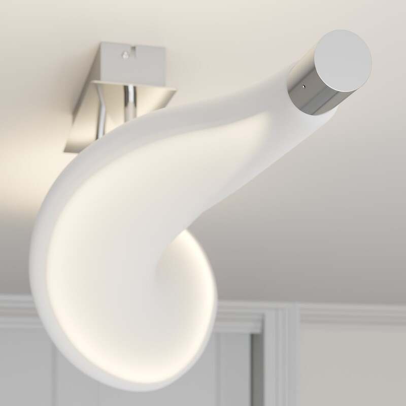 Lucande Deckenlampe Leuchte Edano LED dimmbar Textil Aluminium weiß 122x22cm - 4251096584592