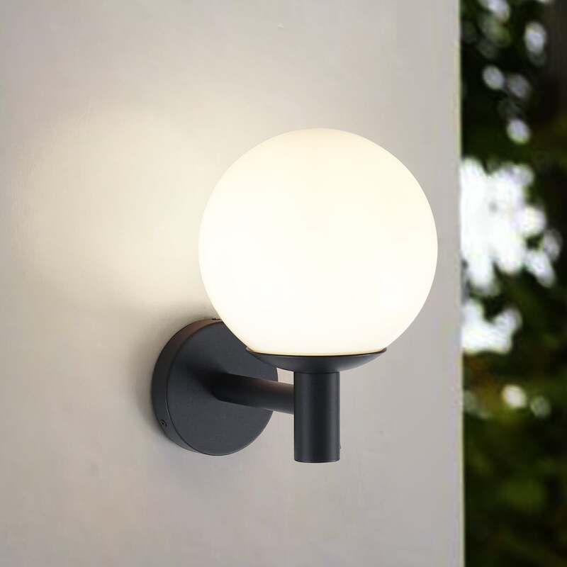 Lindby Außenwandleuchte Dangan LED Gartenlampe Wandleuchte dimmbar schwarz weiß - 4251911798852