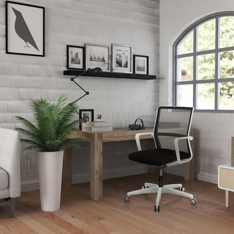 hjh OFFICE Bürostuhl Drehstuhl Stuhl 3D Netzstoff weiss schwarz Armlehnen Netz - 4251084668198