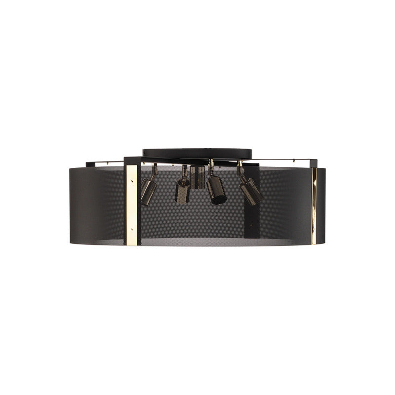 Euluna Deckenleuchte Lampe Etro Beleuchtung schwarz gold Stahl Ø 70 cm E27 LED - 4255830900037