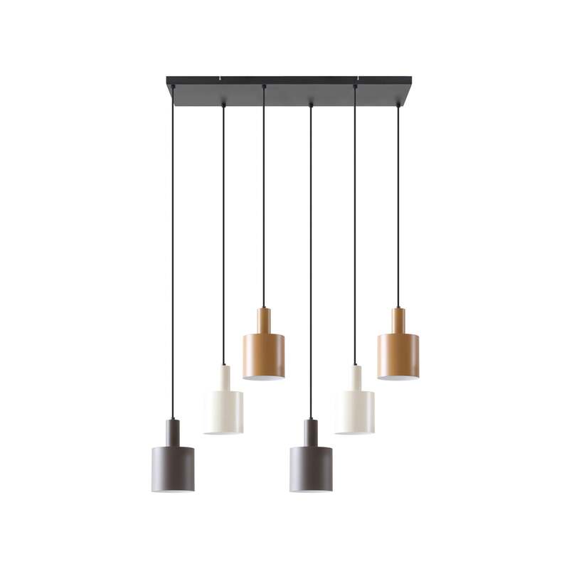 Lindby Hängelampe Hängeleuchte Ovelia LED Pendelleuchte dimmbar braun 6-flammig - 4251911775280