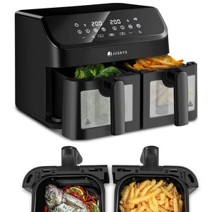 B-Ware Heißluftfritteuse Airfryer 9L mit 9 Programmen für gesunde Zubereitung Doppelt