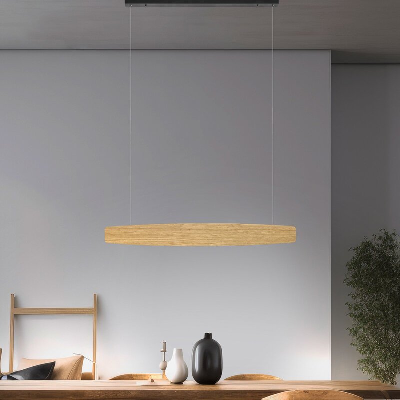 Quitani Pendelleuchte Hängeleuchte LED Holz Eiche warmweiß Esszimmer Wohnzimmer - 4251911763751