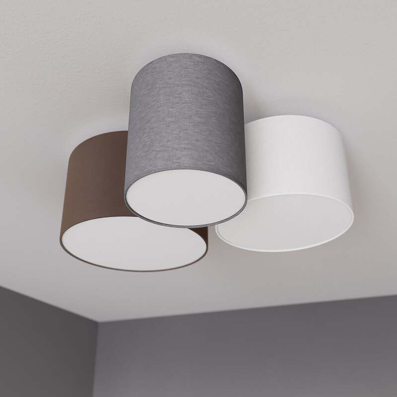 Lindby Deckenleuchte Lampe Laurenz LED 3-flg dimmbar grau braun Ø20-32cm - 4251096563238