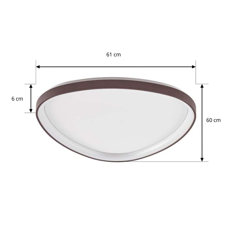 Lucande Deckenleuchte Lampe Asken LED dimmbar CCT braun 61x60cm 2870 Lumen - 4255830918001