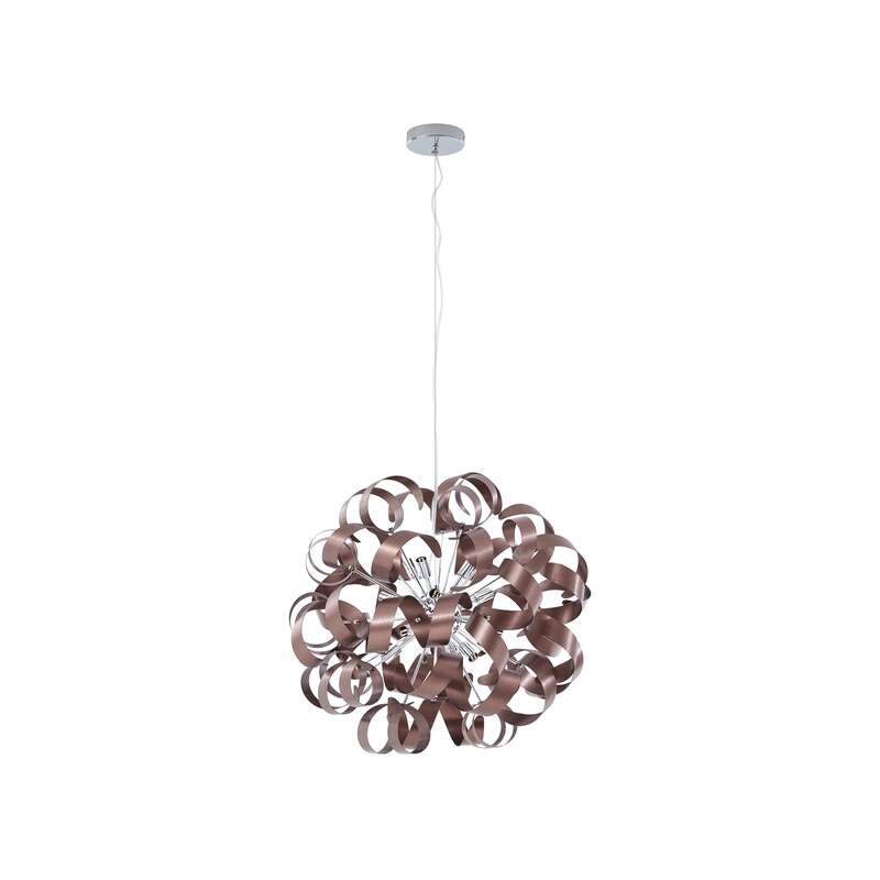 Lucande Hängelampe Kaelor Ø 60 cm satin kupfer dimmbar Aluminium 12x8W G9 - 4251911775914
