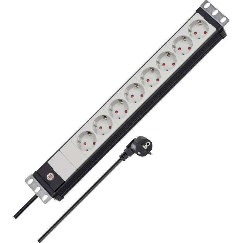 Brennenstuhl Steckdosenleiste 19 Zoll 8-fach Schutzkontakt Verteiler 3 m Kabel - 4007123662678