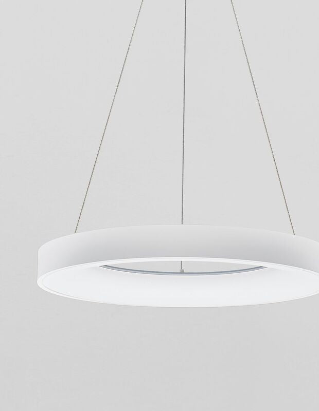 Nova Luce Pendelleuchte Hängeleuchte LED Weiß RANDO THIN Warmweiß dimmbar 60 cm - 5212017420213