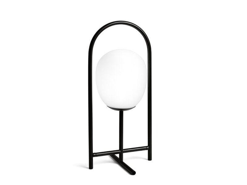 Miloox Beistelltischlampe Tischleuchte Drop Milchglasschirm Metall Schwarz - 8050612949640
