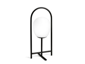 B-Ware Miloox Beistelltischlampe Tischleuchte Drop Milchglasschirm Metall Schwarz