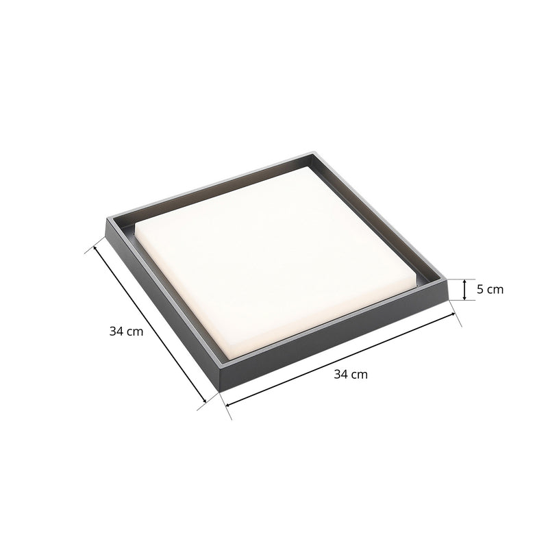Lucande Deckenleuchte Lampe LED Außen dunkelgrau weiß Aluminiumdruckguss quadrat - 4251096556094