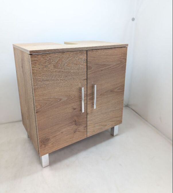 Waschtischunterschrank Walnuss-Dekor 60,2x38,5x56cm Badschrank Stauraum 2 Türen - 4007874152831