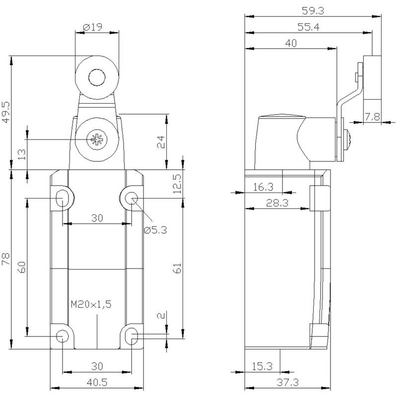 Siemens Positionsschalter 3SE5112-0CH02 Schwenkhebel Metallhebel IP66 IP67 6A - 4011209692237